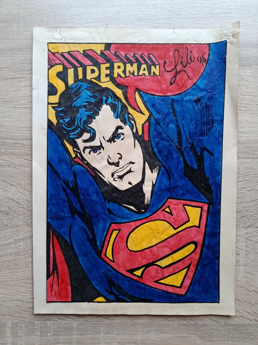 DC Comics a Marvel Comics ručné kresby v RETRO štýle