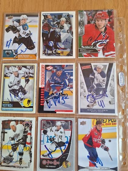 Hokejové karty.kartičky..autogramy