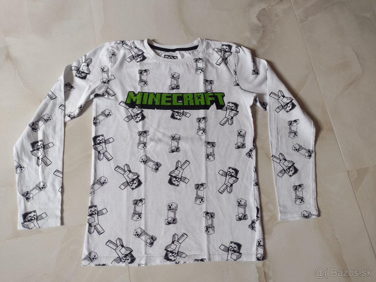 MINECRAFT tričká v.158/164 a 170/176 dlhý rukáv