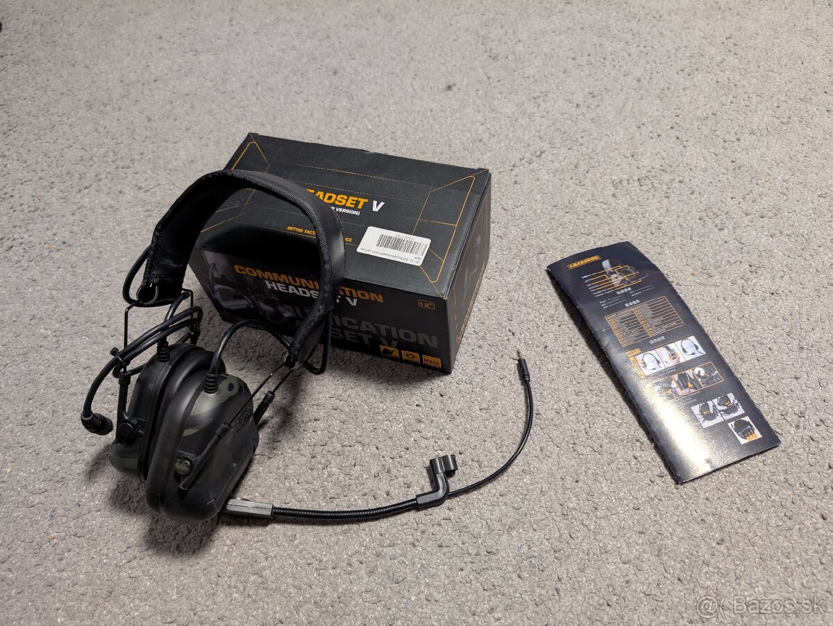 Airsoft Slúchadlá Headset V WST Multicam Black
