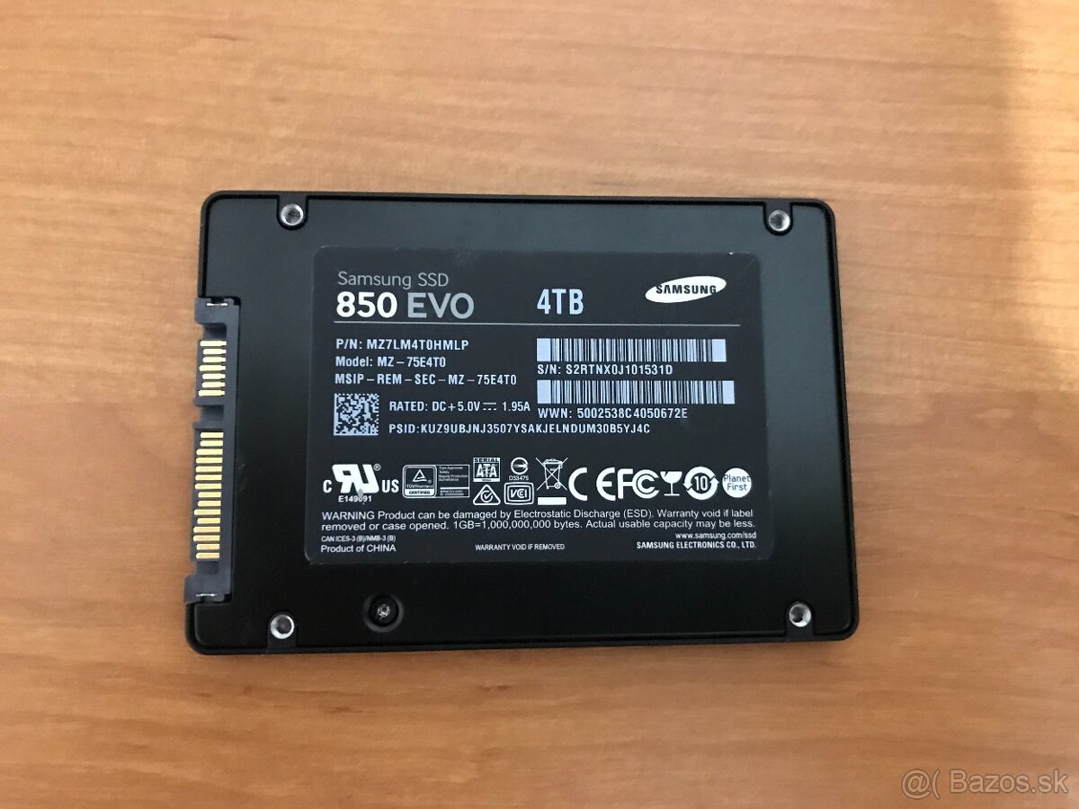 Ssd disk SAMSUNG EVO 850 4TB.