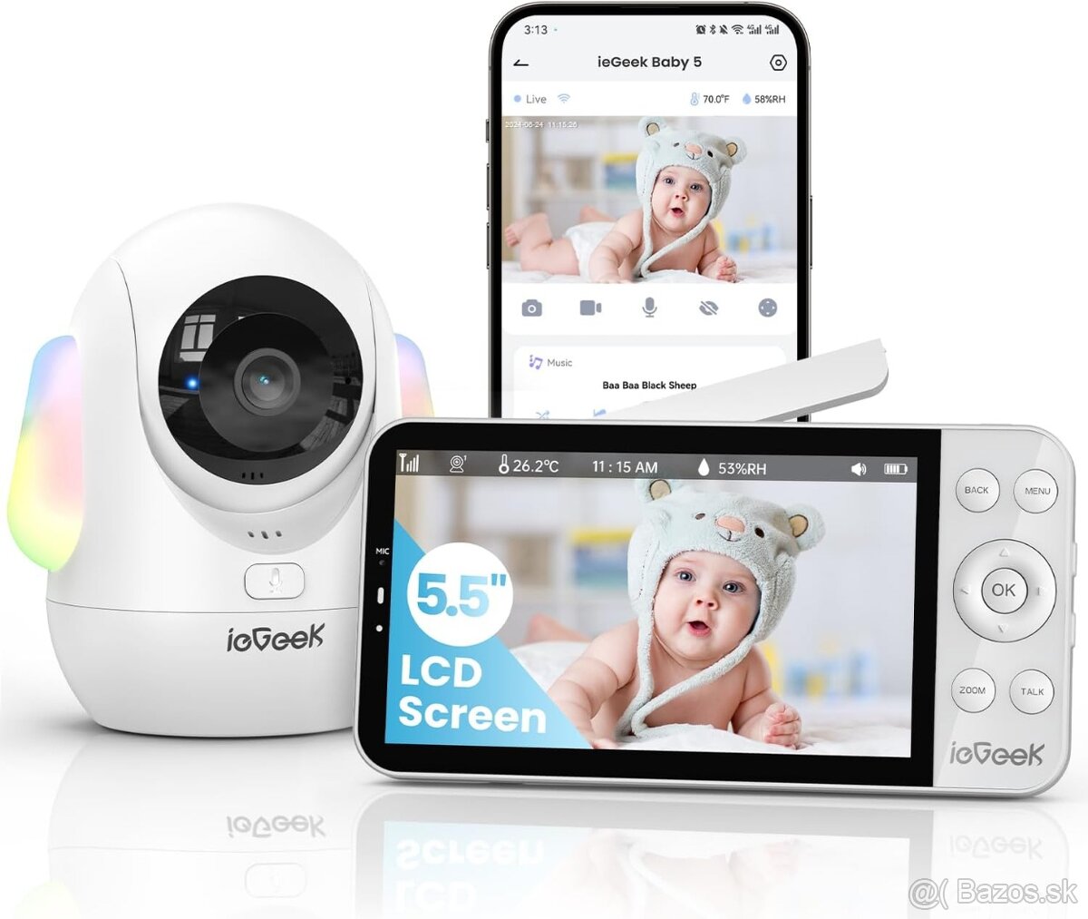 ieGeek Baby Monitor Baby 5 - WiFi, 360°