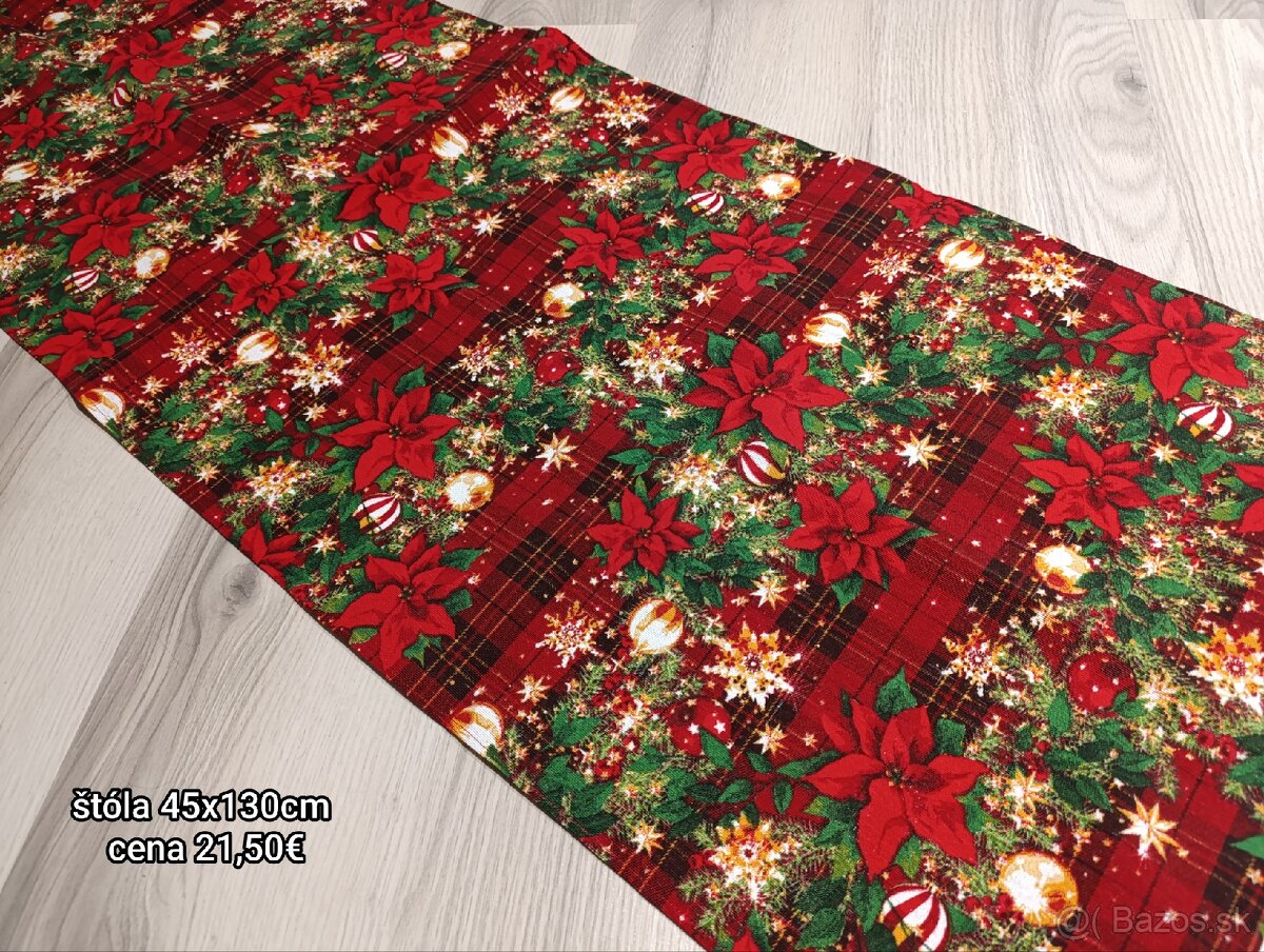 Červený vianočný obrus, štóla