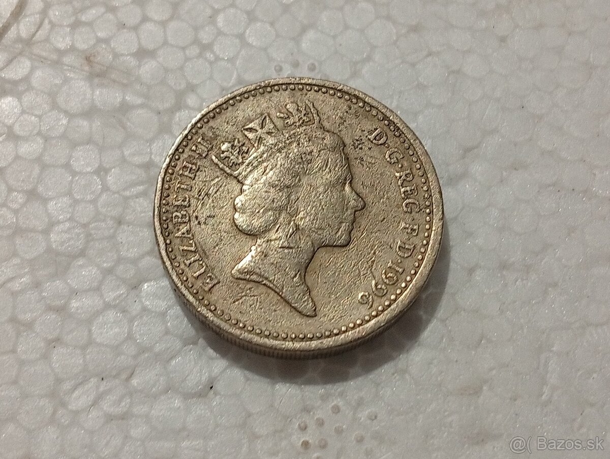Predám veľmi vzácnu mincu One Pound 1996 error