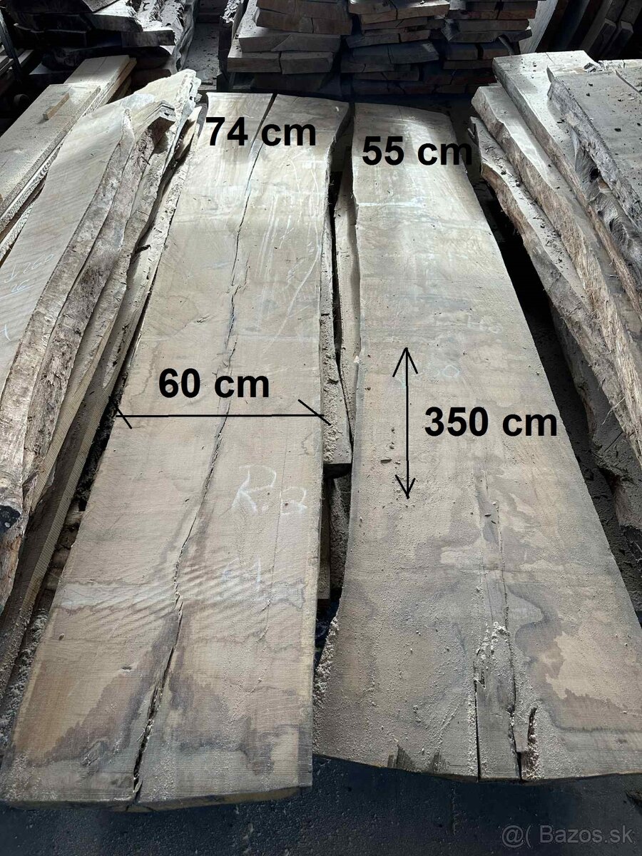 Vysušené dubové fošne, dub, 8 cm, dubové rezivo