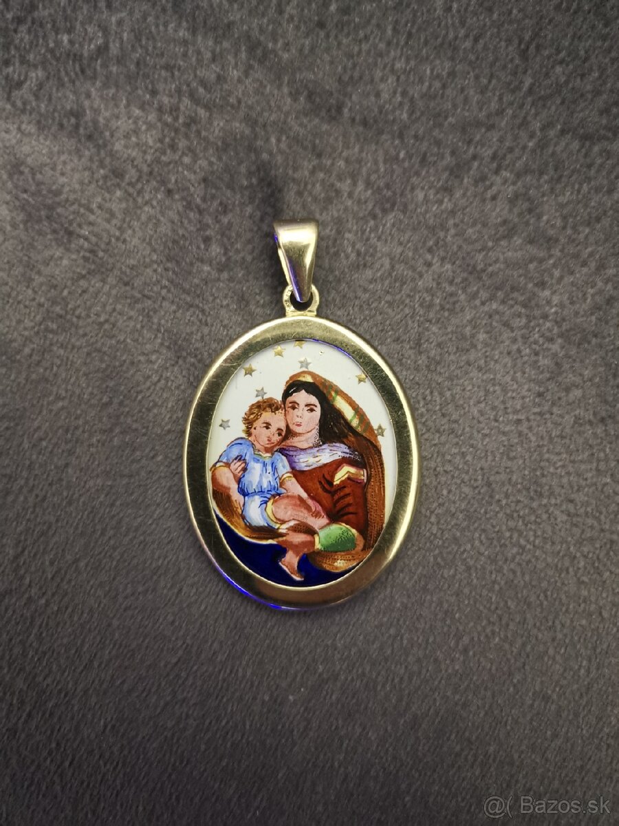 Prívesok madonka, 14k zlato