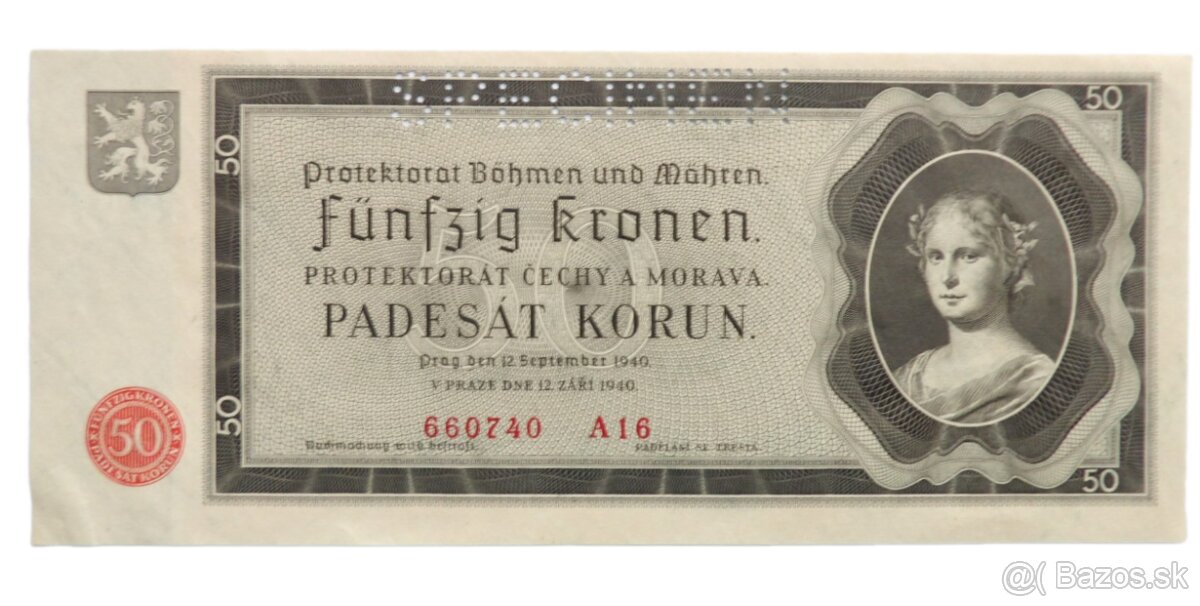 Protektorát Čechy a Morava - 50 korun - 1940
