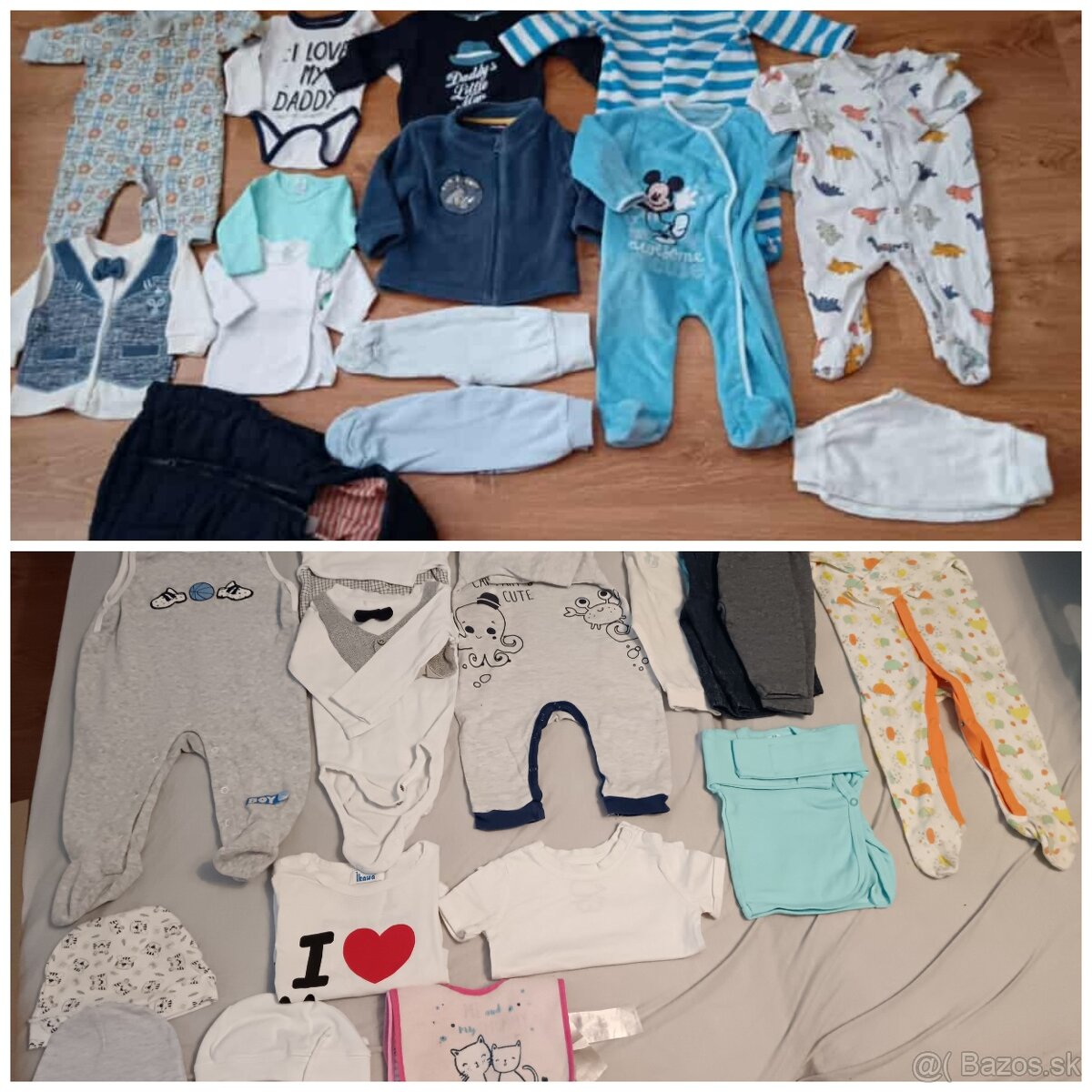 Cestovná postieľka, jedálenská stolička, oblečenie - chlapec