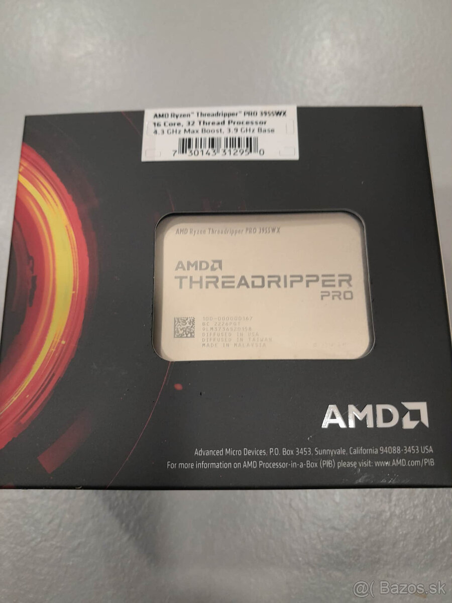 AMD Ryzen Threadripper PRO 3955WX CPU 16 Cores BOX