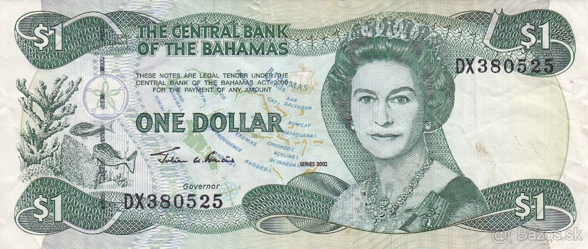 Predám bahamský 1 dollar r. 2002