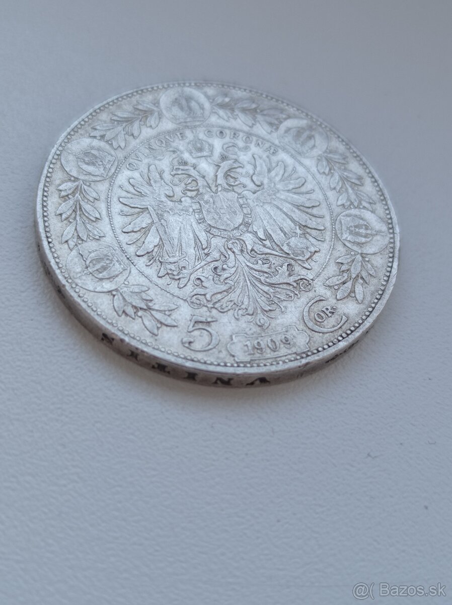 5 Korún FJ I. 1909 Swartz Rakúsko - Uhorsko