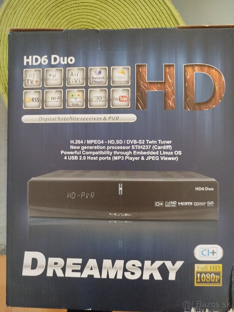 Linuxovy satelitný prijímač,2 × Slot ,1×modul