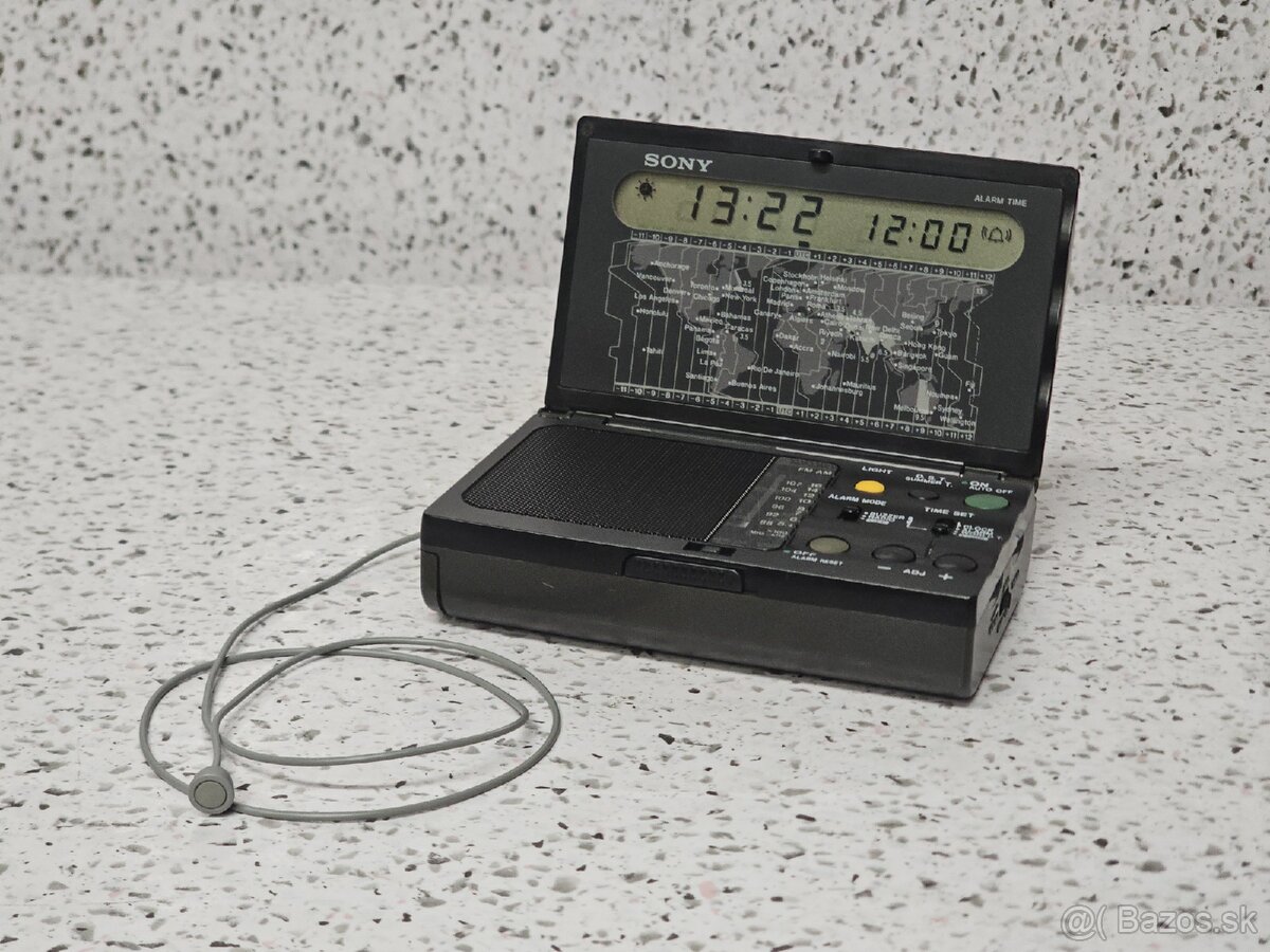 FM/AM WORLD TIME CLOCK RADIO 》SONY ICF-C1000 》 JAPAN