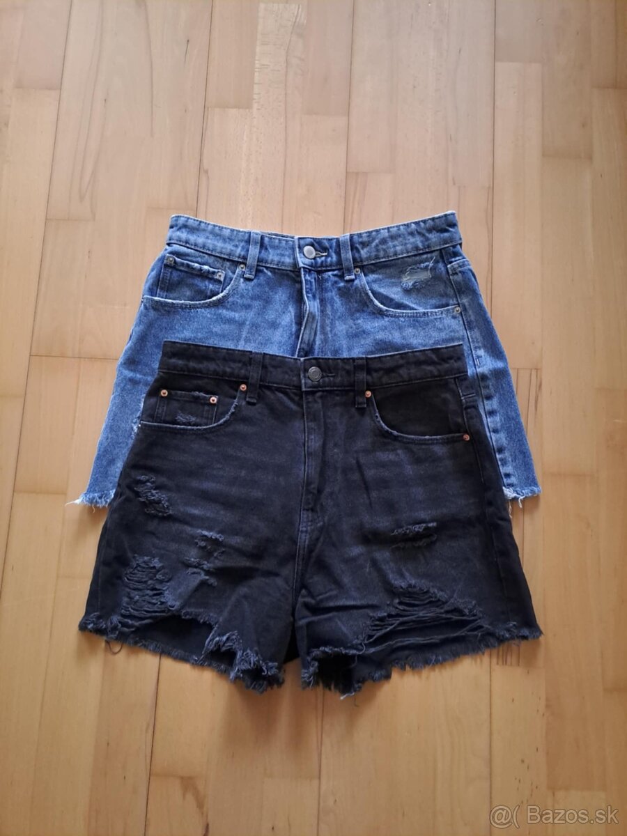 Riflove sortky s vysokym pasom