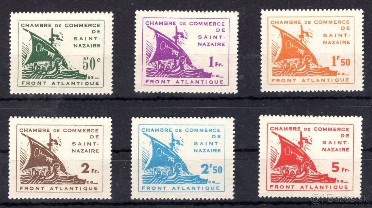 Nemecká okupácia Francúzsko 1945 MI-DE-FR ST 1-6