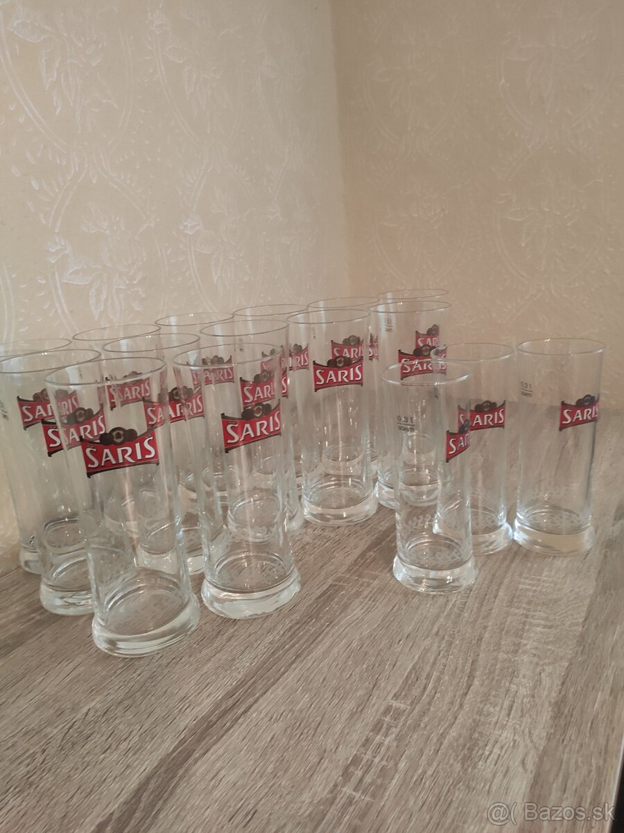 Šariš sklenene pivove pohare 0,5 l a 0,3l.