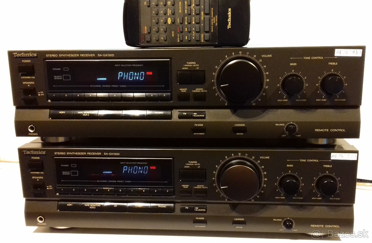 2ks 200W Receiver TECHNICS SA-GX130 vyroba JAPAN, AR26, AR14