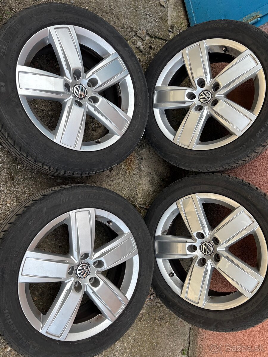 ORIGINAL VW DISKY R18, 5x120 + pneu, AMAROK, MULTIVAN