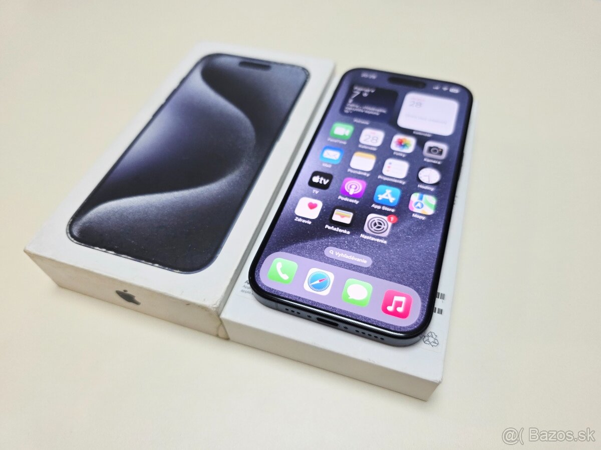 APPLE IPHONE 15PRO 256GB BLUE TITANIUM 256GB,BATERKA 100%