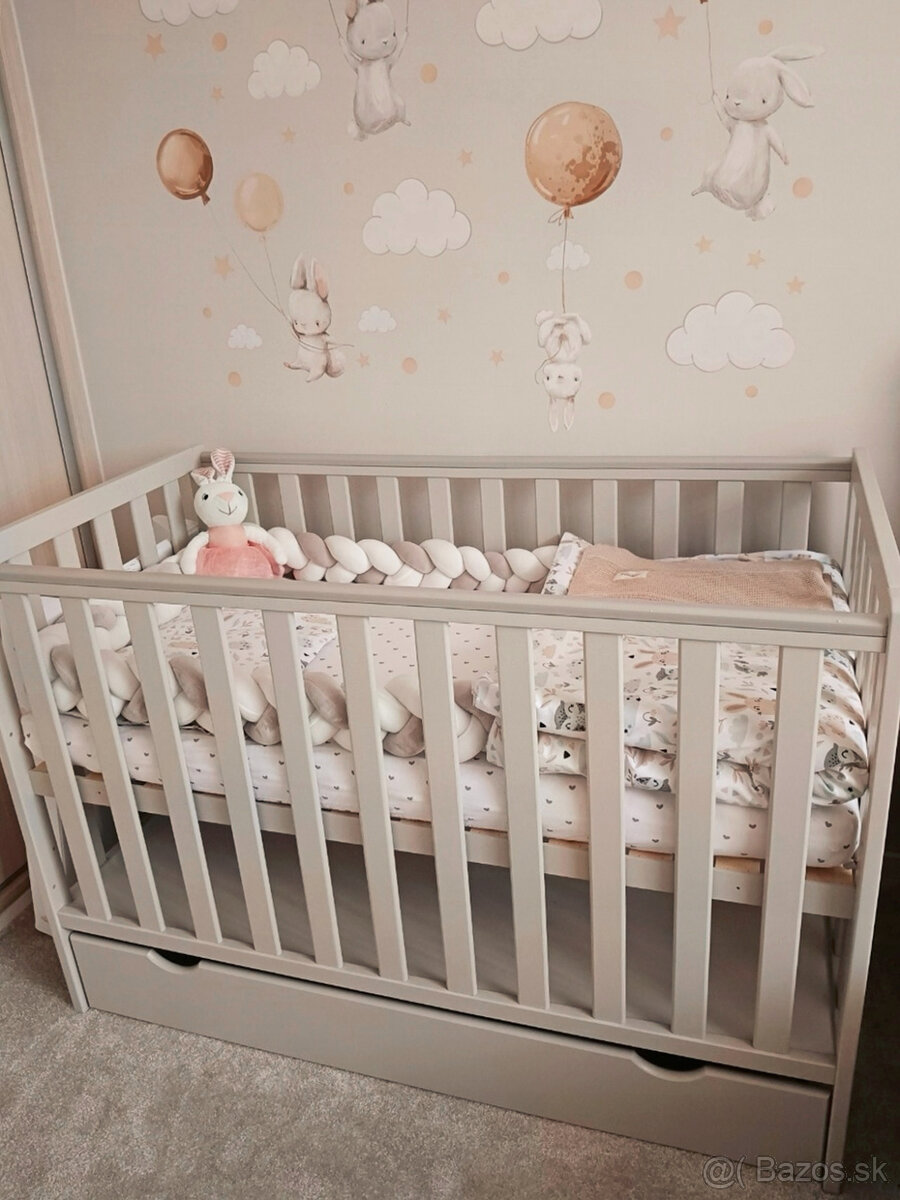 Detská postieľka 120x60 cm, kašmír