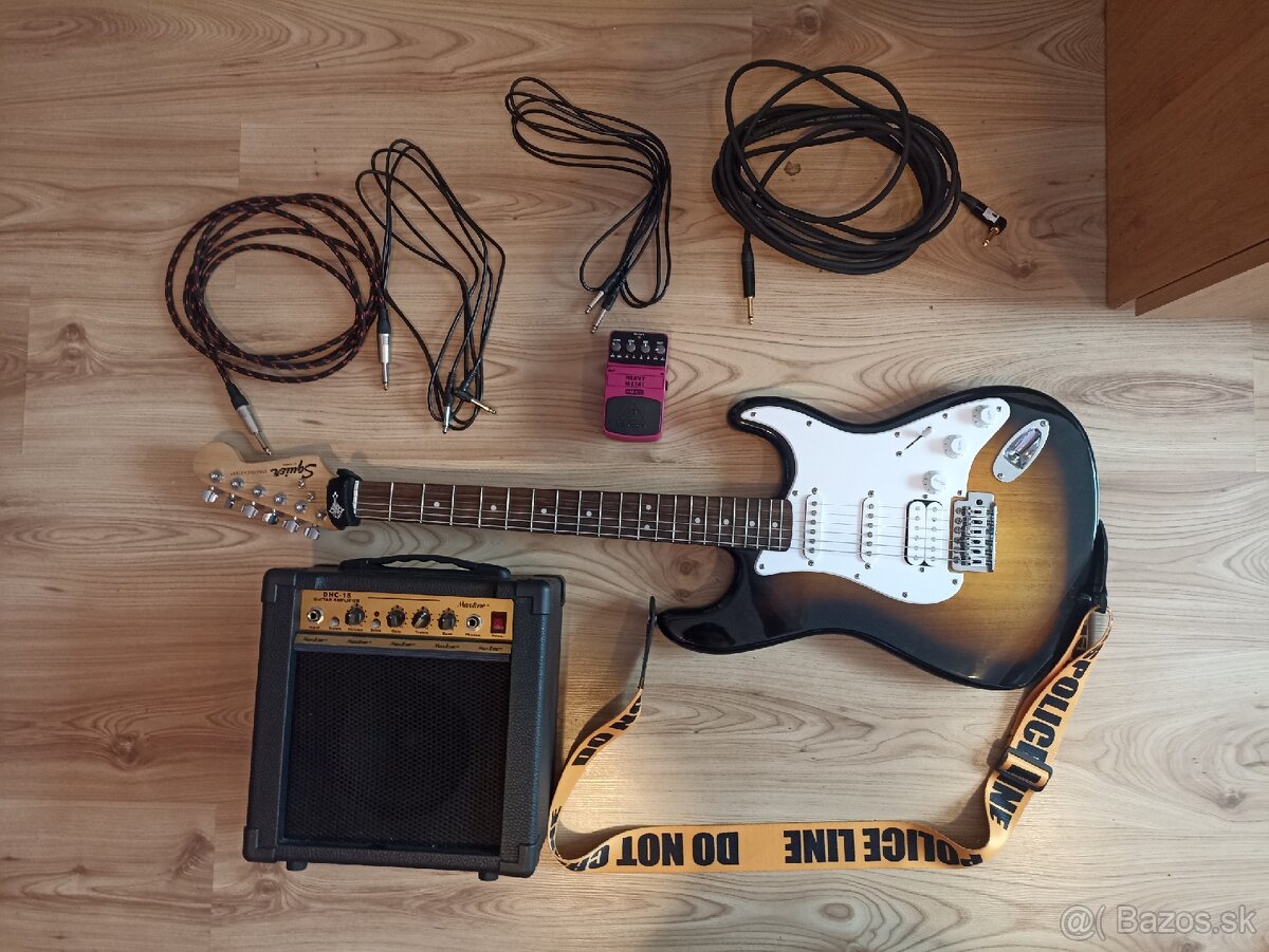 Gitara, kombo, pedál, káble