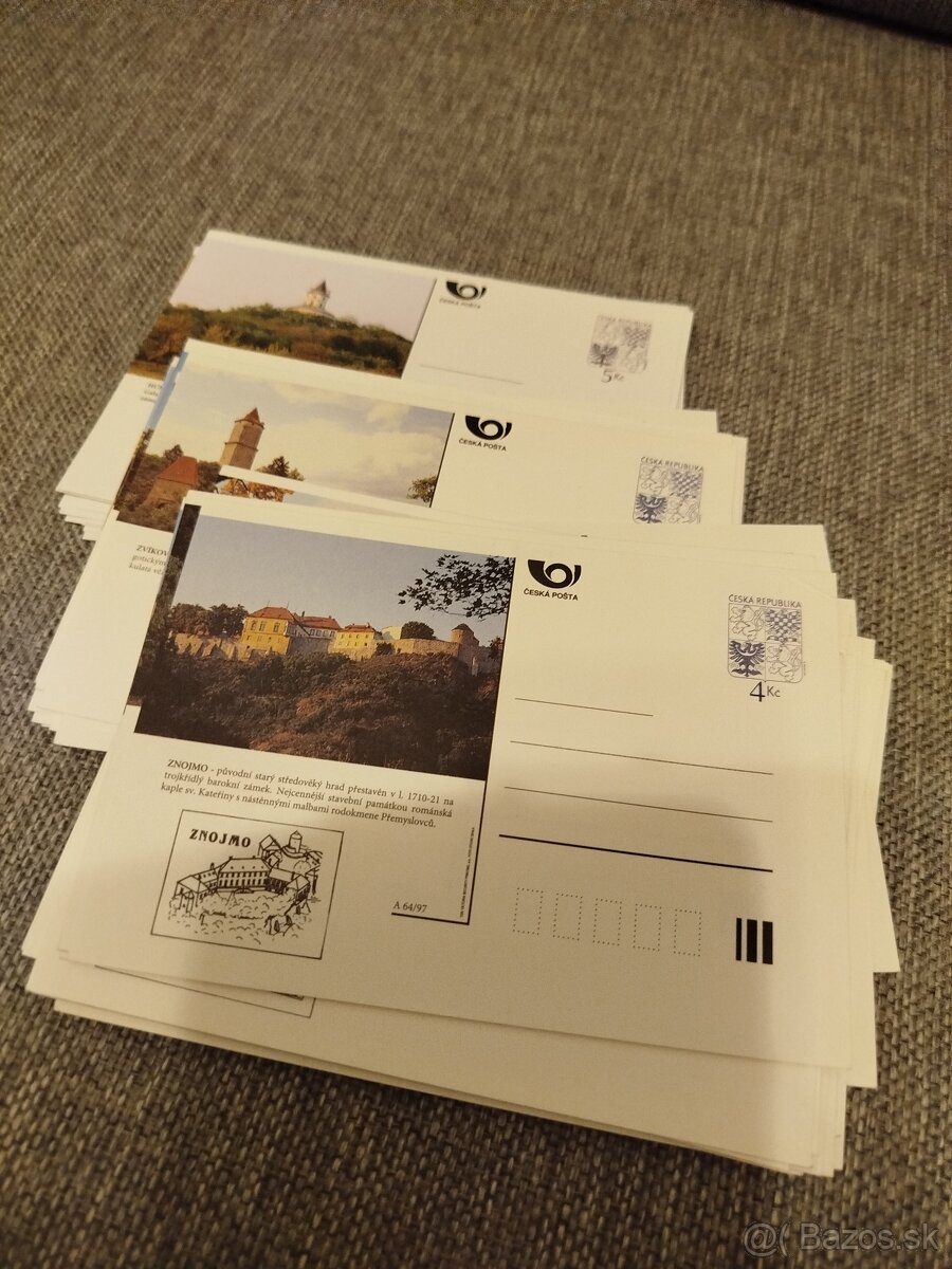 korešpondenčné lístky - české hrady a zámky