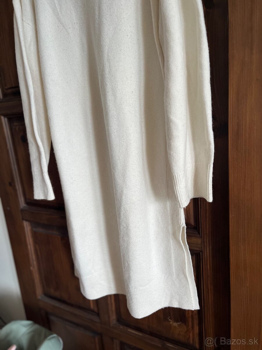 H&M pletené Svetrove šaty smotanové č. M