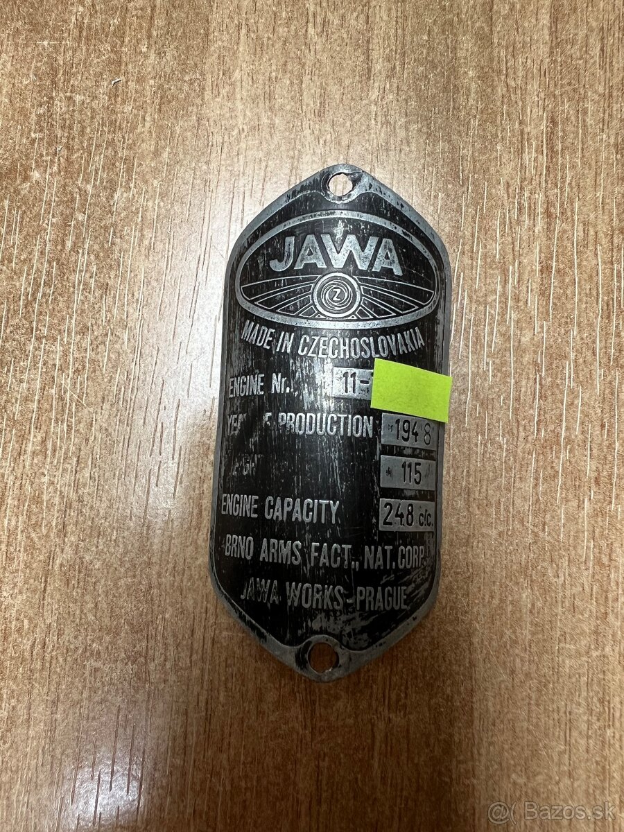 Štítok Jawa Perák 250
