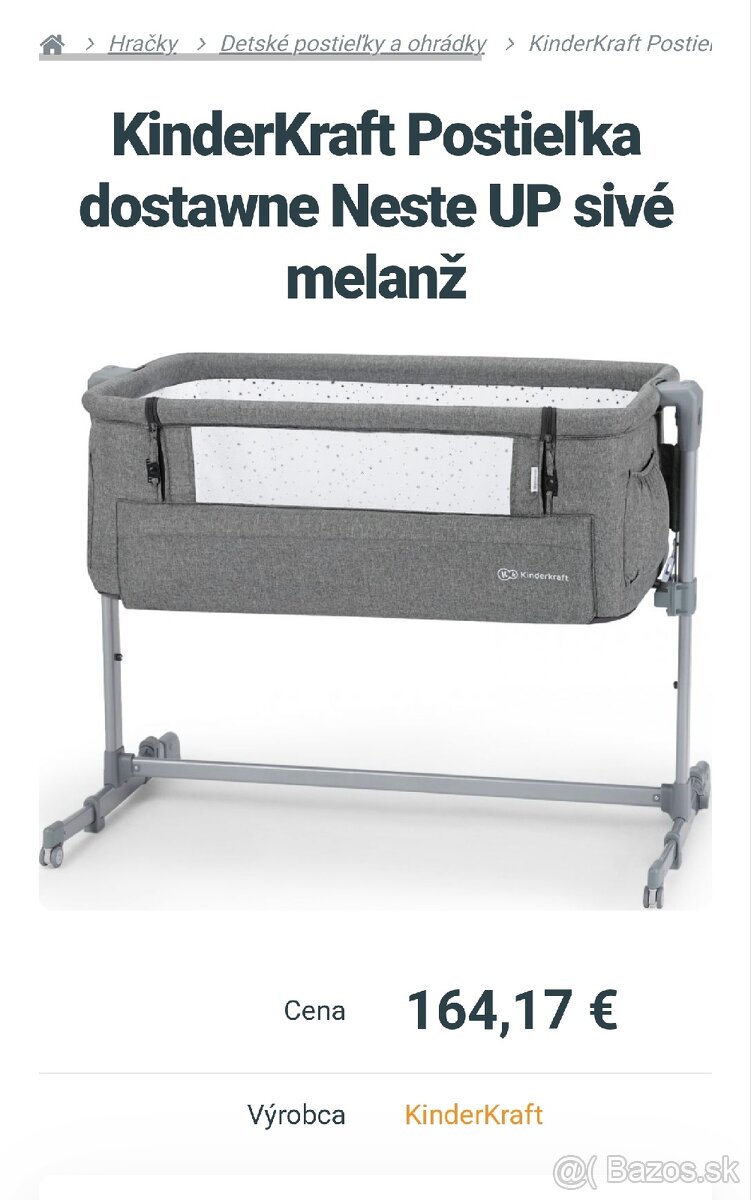 Úplne nová prenosná postieľka pre dieťa