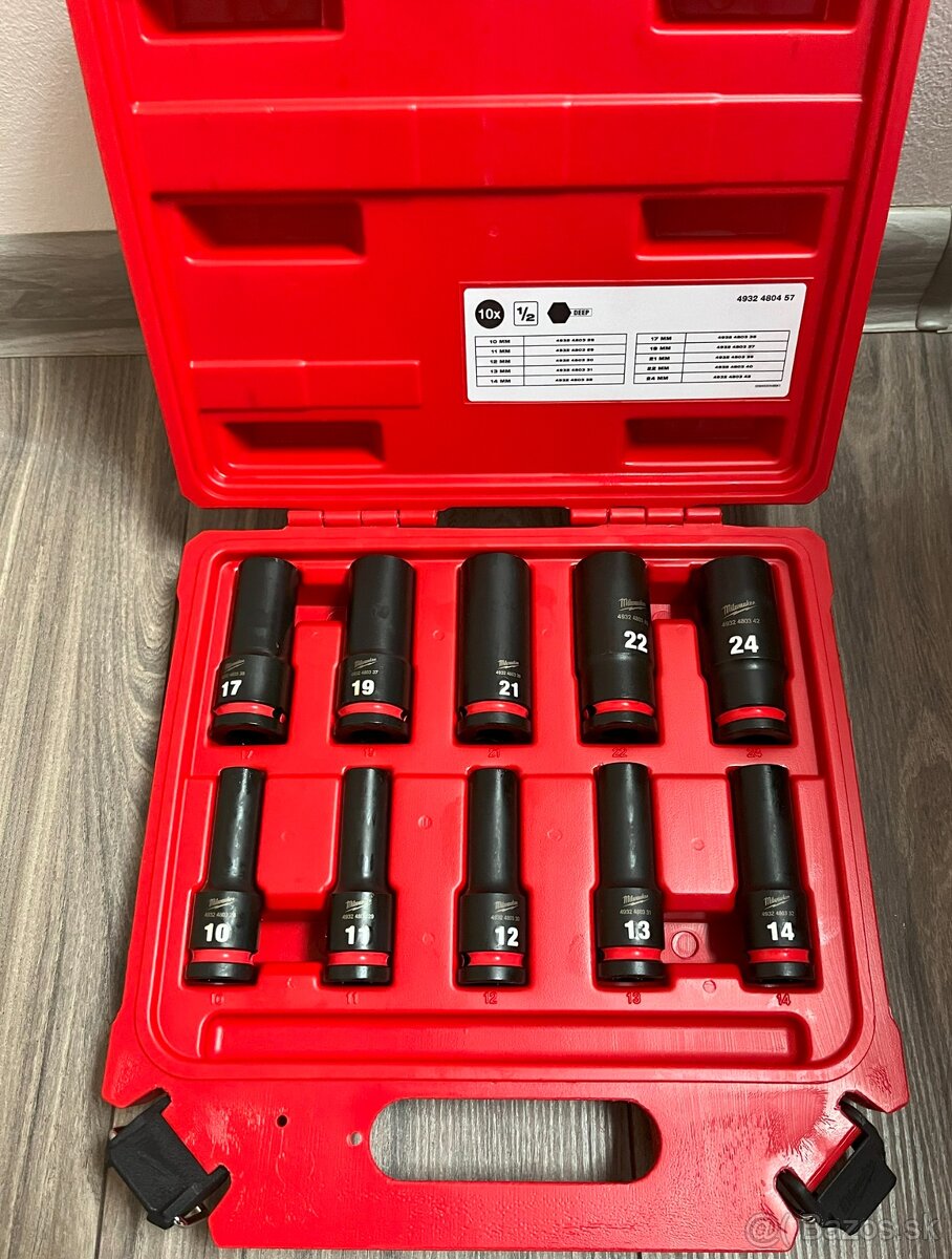 Milwaukee Sada nástrčných 1/2" kľúčov - 10 dielna