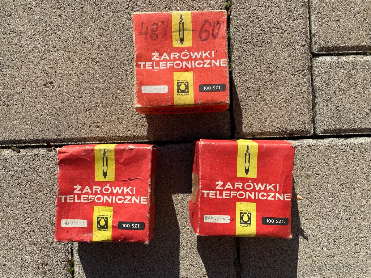 Telefónne žiarovky POLAM 80 roky