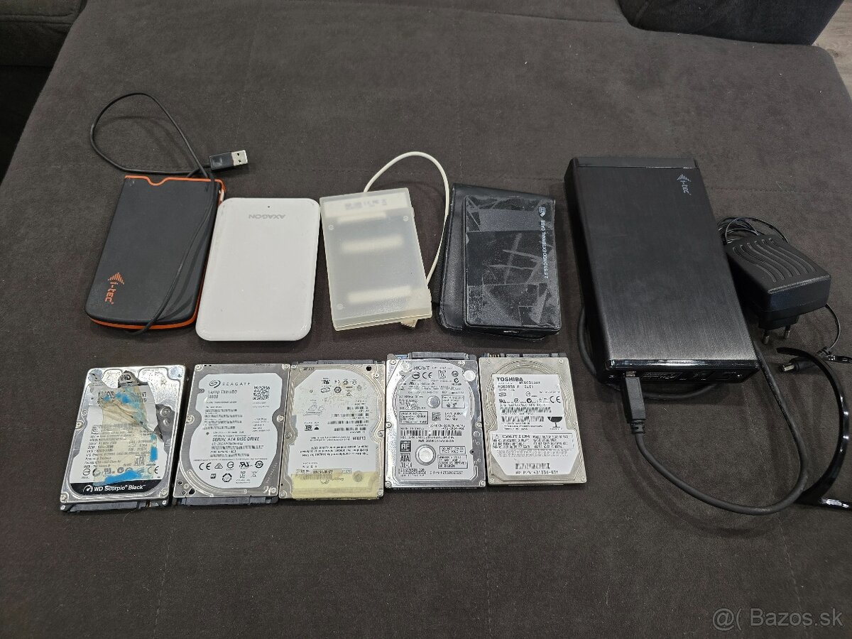 2.5 HDD a boxy na diely 60e za vsetko