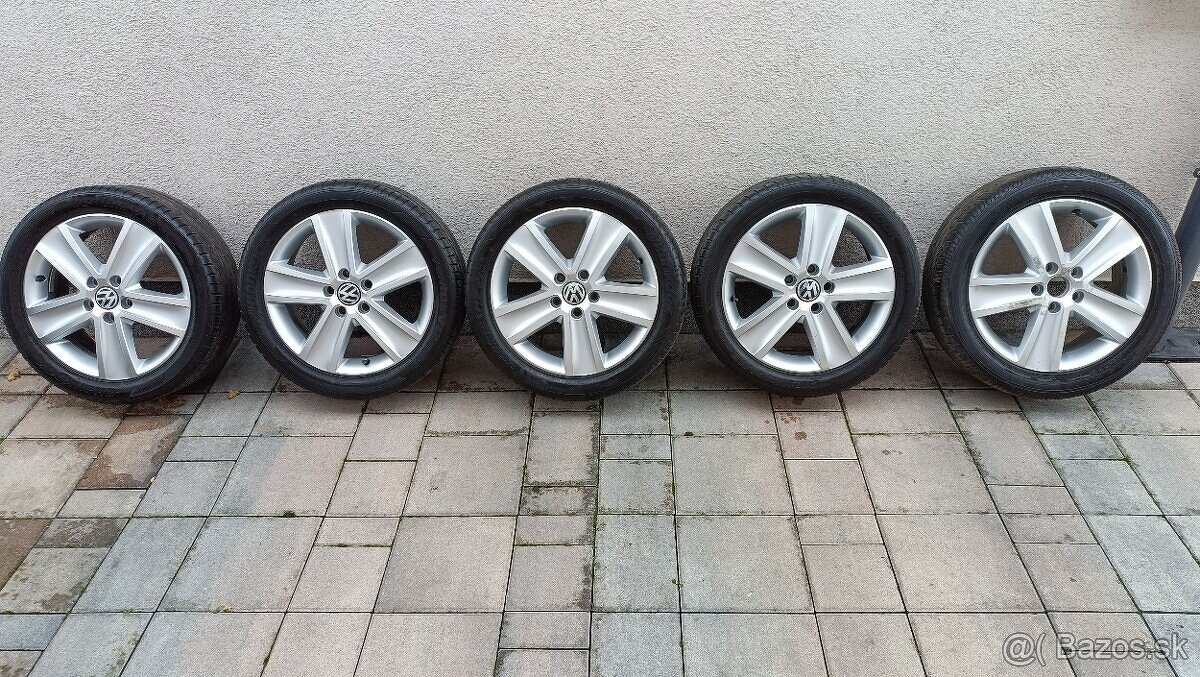 5x112 R17 VW HLINÍKOVÉ DISKY 205/50 R17 LETNÉ PNEUMATIKY