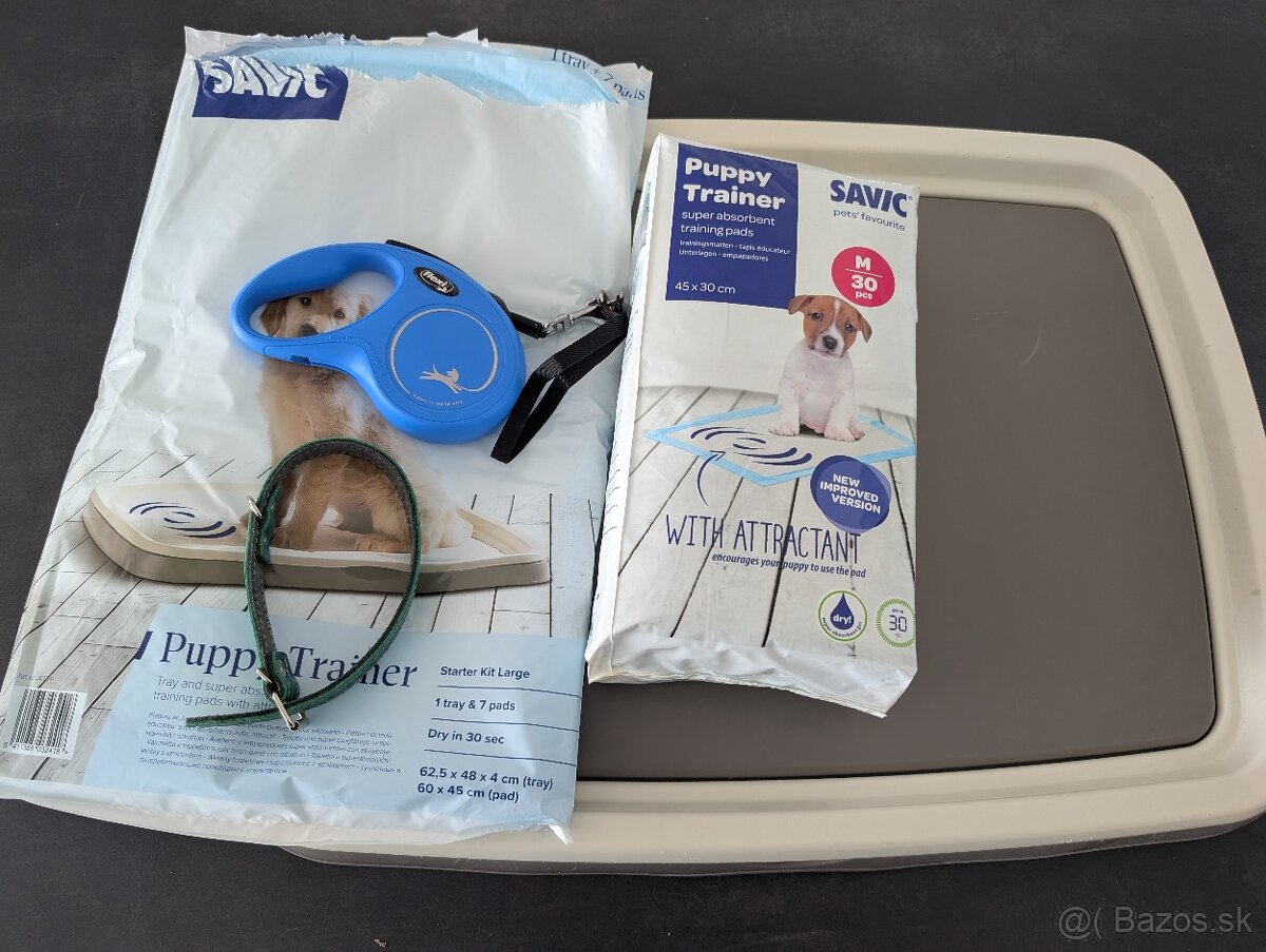 Vodítko, obojok, podložka na cikanie