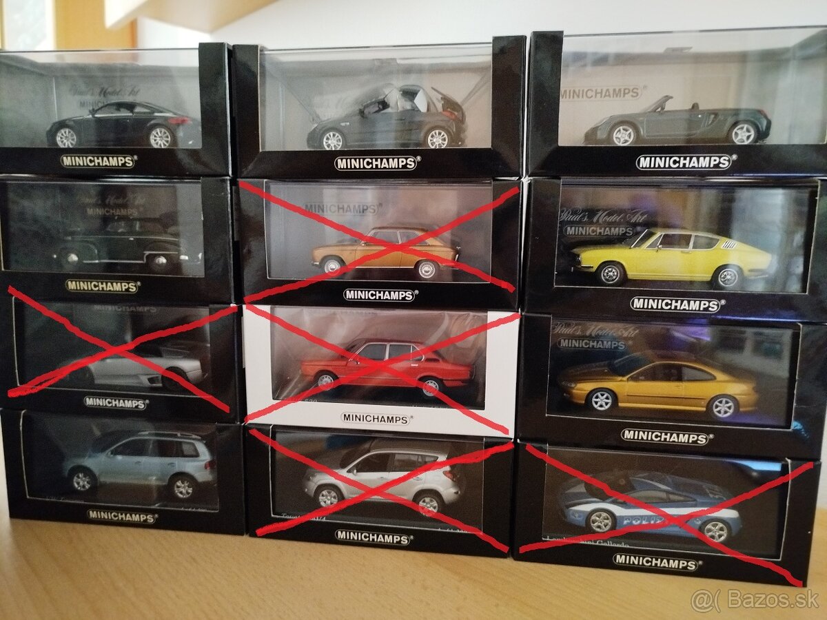 Predám rôzne modely áut 1:43 Minichamps.