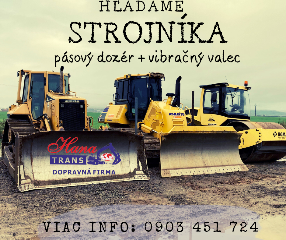 Strojník na Valec a Buldozer (Košice / Poprad)