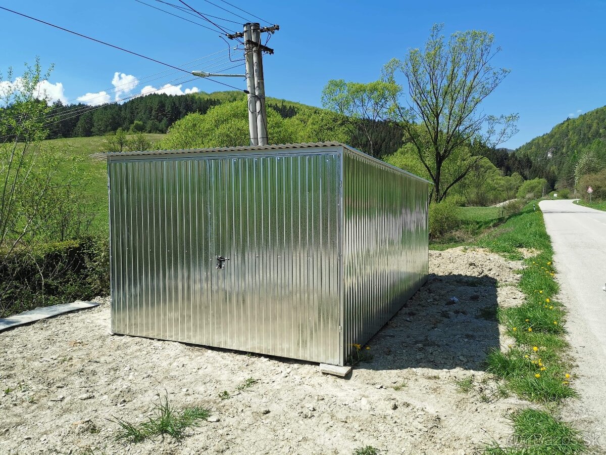 Plechová garáž 3x5m – montáž + dovoz ZDARMA – 650€ s DPH