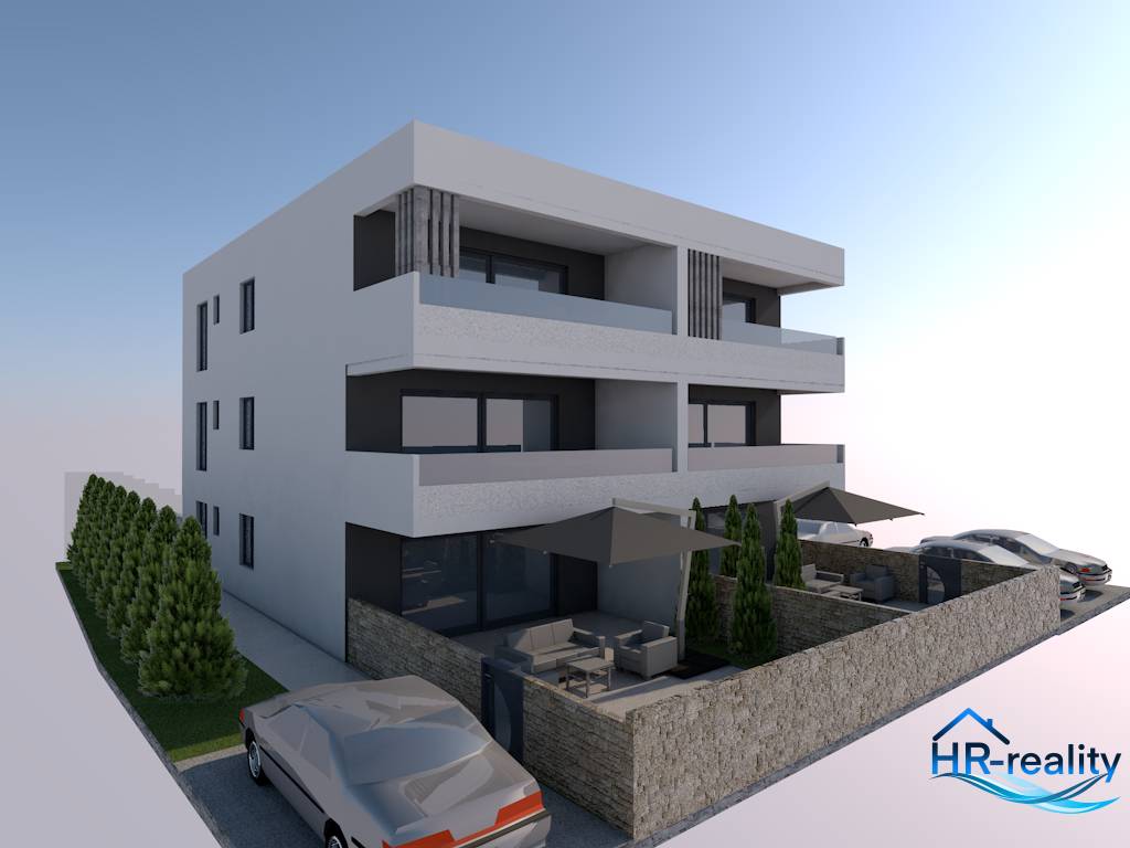 Pag Povljana – novostavby apartmánov s výhľadom na more, pie