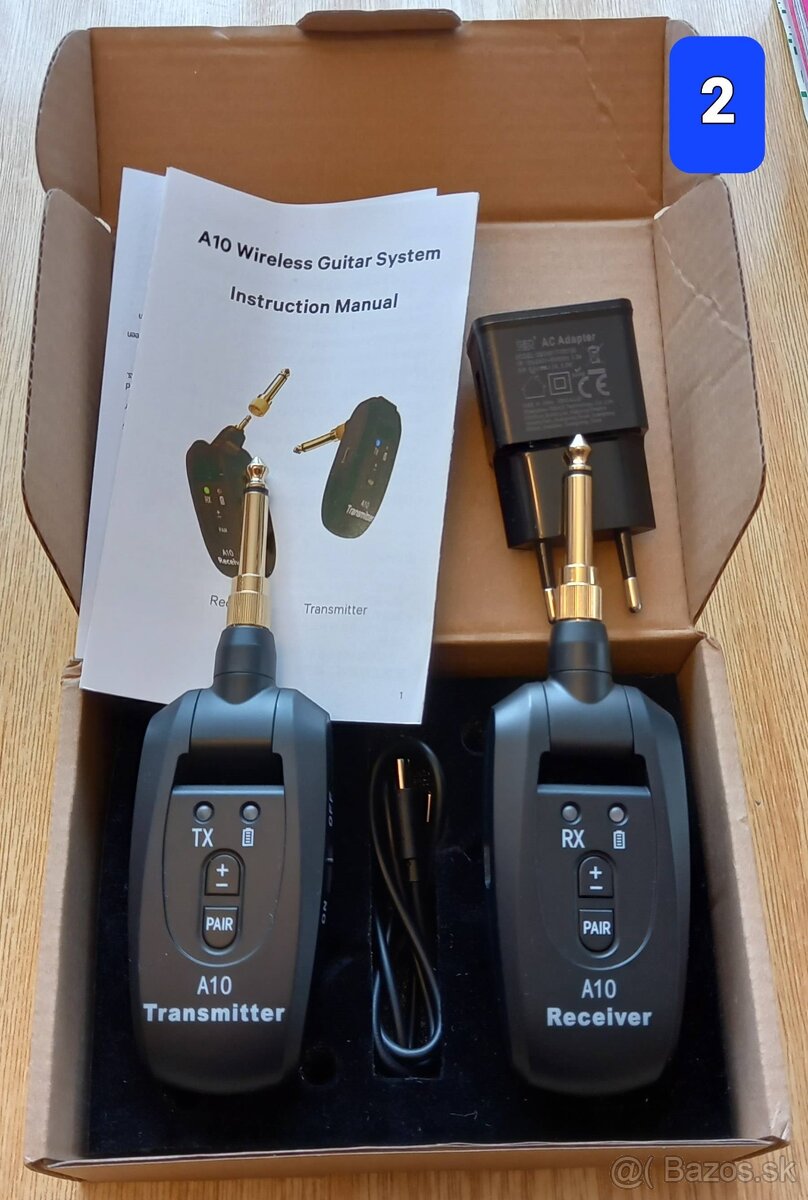 Vysielačka na gitaru + prijímač.
