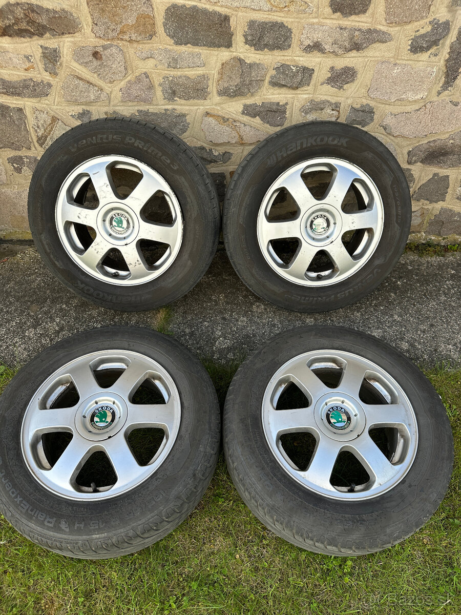 Elektróny Škoda Elegant 5x100 r15 letné pneu 195/65