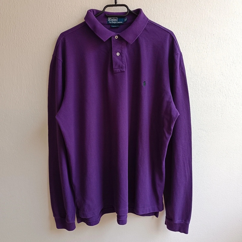 Polo Ralph Lauren fialová polokošeľa s dlhým rukávom tričko