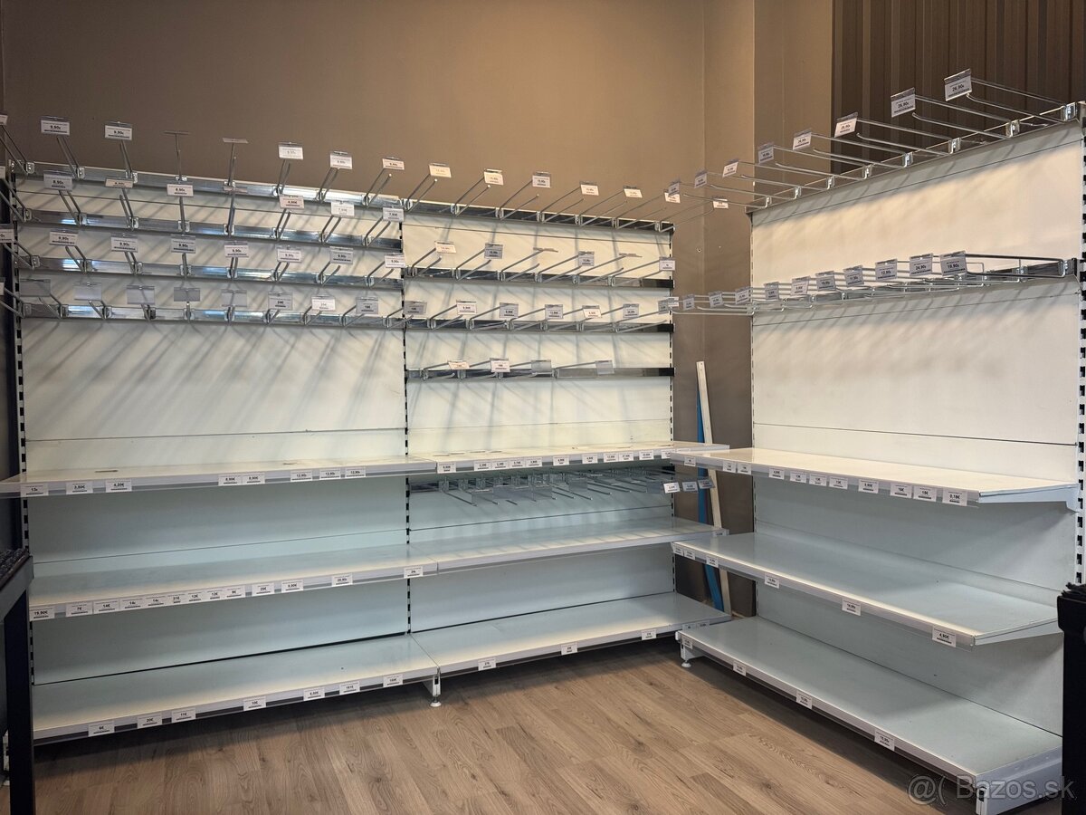 Predám kovové policové obchodné regále