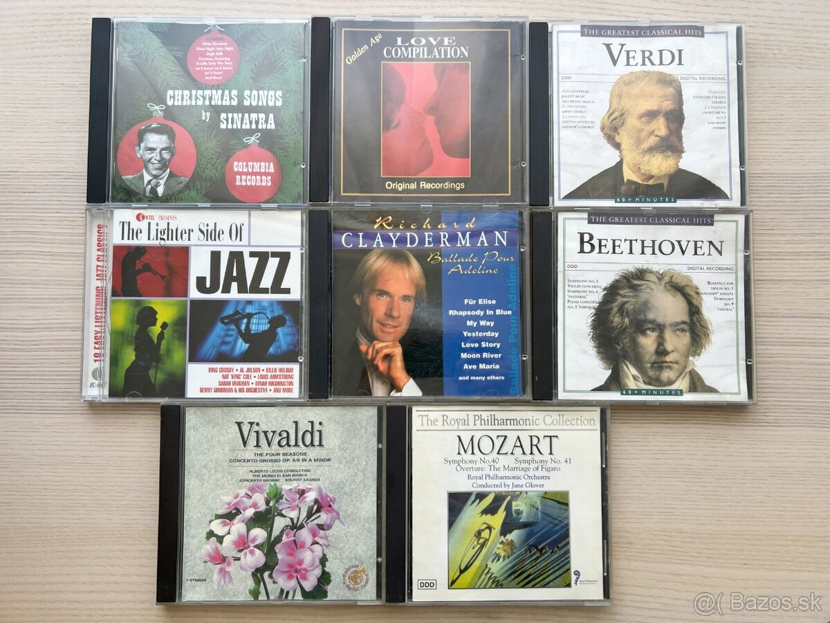 Hudobné CD - Klasické, Vianočné, Jazz (8ks)