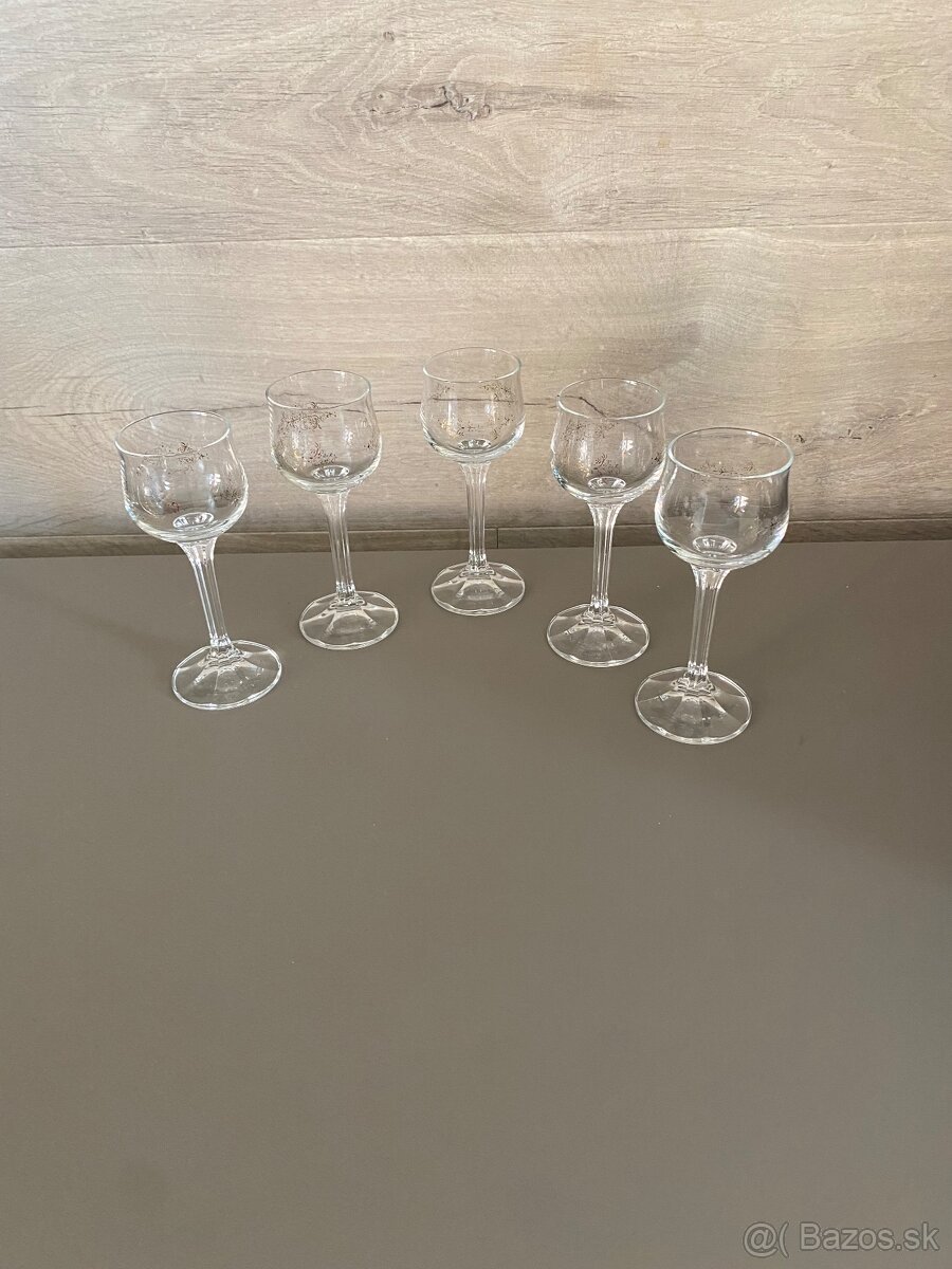 Predám retro poháre na liker -5 ks