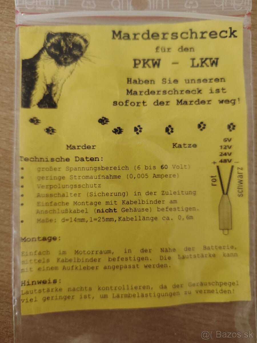 Odpudzovač Plašička LASIČIEK KÚN MAČIEK