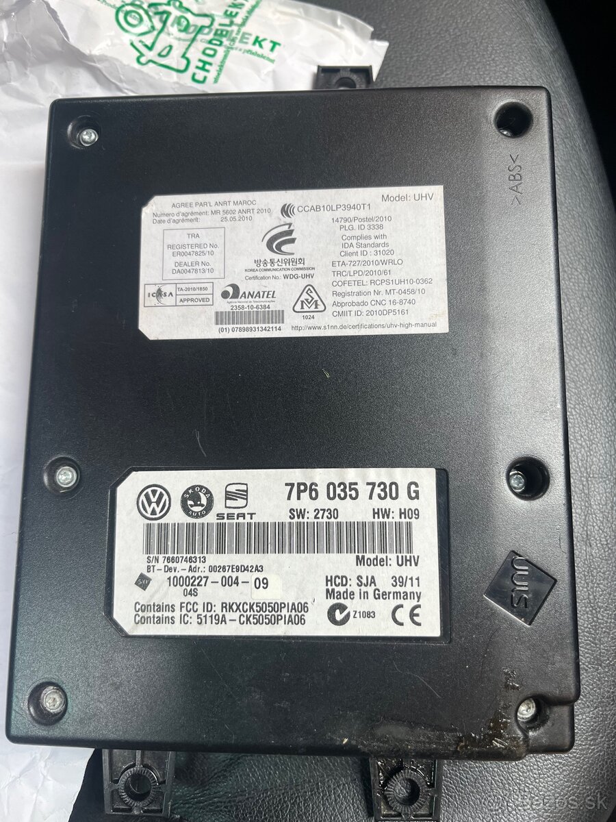 Bluetooth modul 7P6 035 730 G – Škoda/VW/Seat