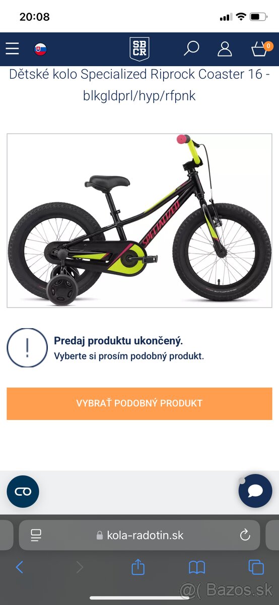 Specialized bicykel 16 palcov detsky