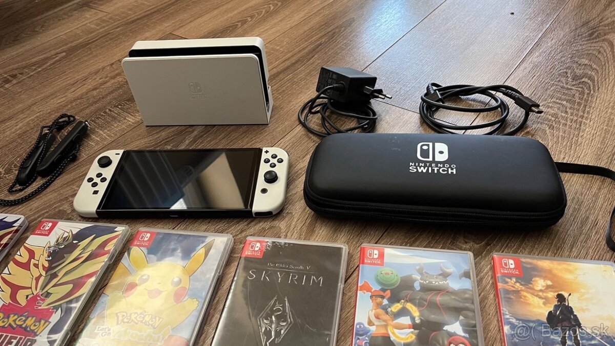 Predám Nintendo Switch OLED (biela) + hry – skvelý balík