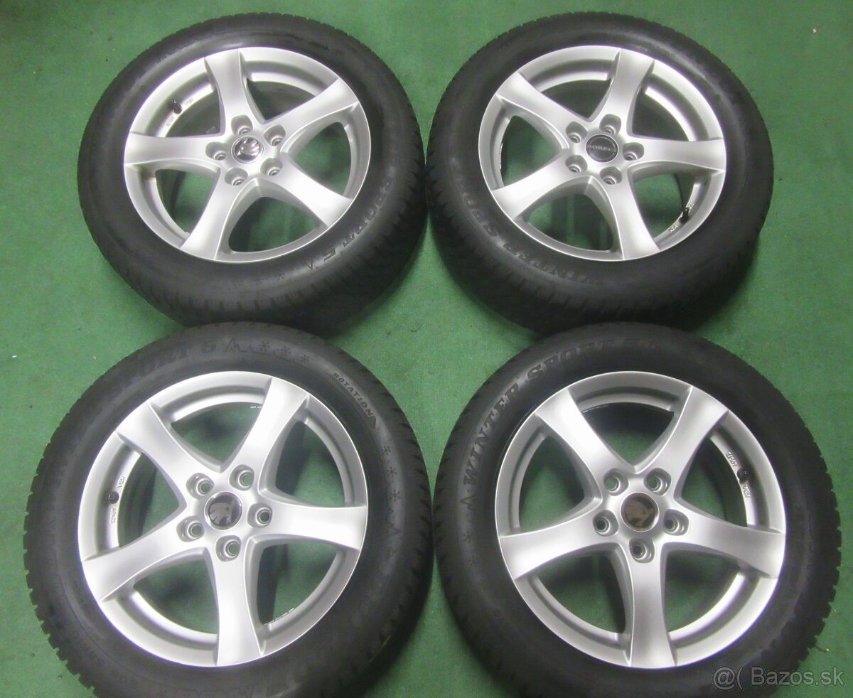 R16 Zimná sada BORBET rozteč 5x112 205/55R16 DUNLOP WS5