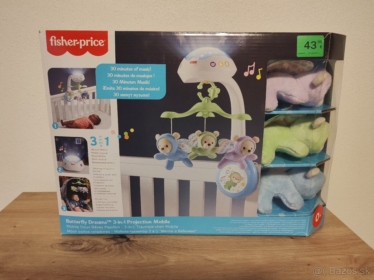 Predám Fischer-Price 3v1 projekčný kolotoč nad postieľku